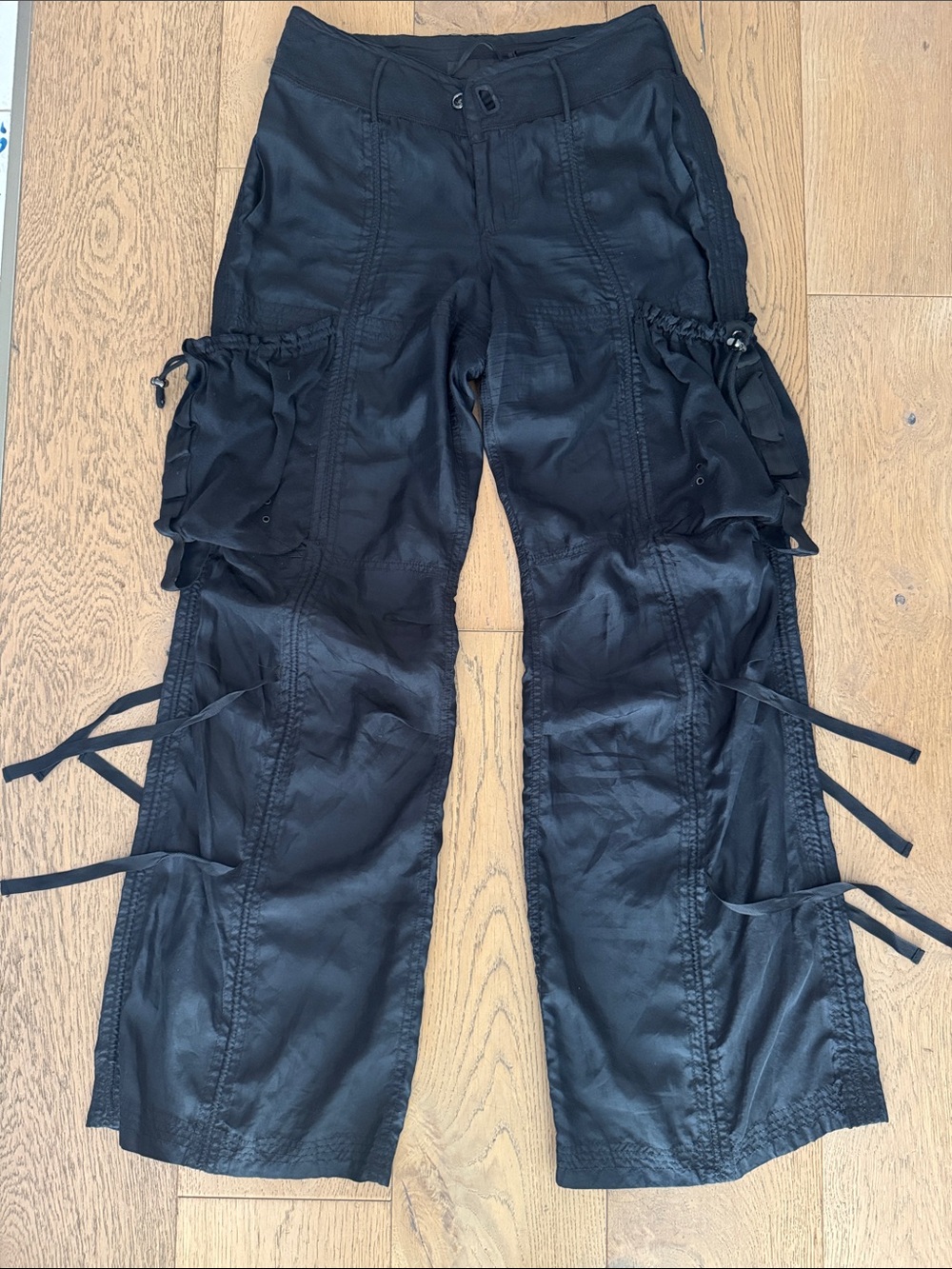 Y2K Ralph Lauren RLX black, wide leg utility low rise cargo hip hop dance pants